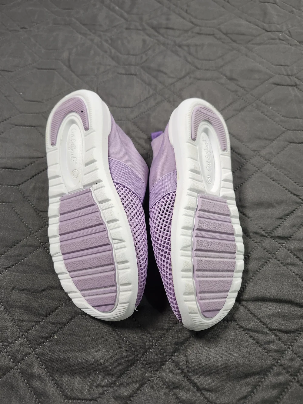 Kids Lavender Slip-On Mesh Sneakers